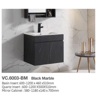 Vera 600 SERIES 6003 Basin Cabinet(Two Door) - Marble Black