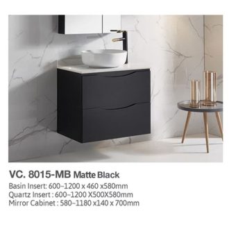 Vera 600 SERIES 8015 Basin Cabinet(Drawer) - Matte Black