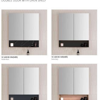 Vera 6022 MODEL (Double Door Mirror w Open Shelf)